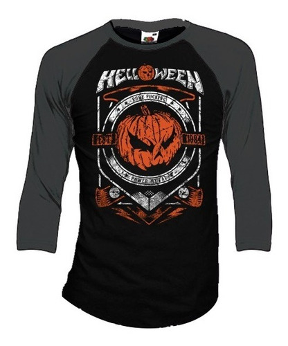 Helloween Playeras Manga 3/4 Para Hombre Y Mujer