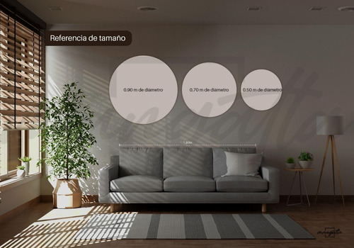 Espejo Circular Led Fría Para Baño Acabado Canto Pulido
