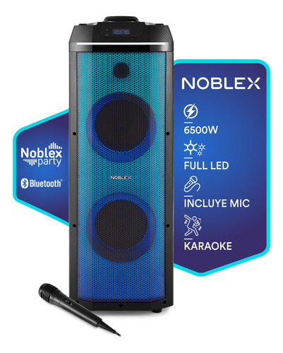 Torre De Sonido Noblex Mnt870f Bluetooth 6500w Color Negro