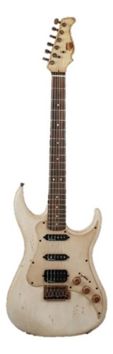 Guitarra eléctrica AXL Badwater SRO AS 820 de aliso off white antique con diapasón de palo de rosa