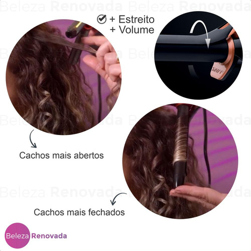 Modelador De Cachos Curves 1 Pol 25mm 127/220V Taiff Cor Preto