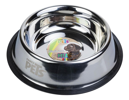Imagen 1 de 6 de Plato De Acero Inoxidable Perros 24 Oz Fancy Antiderrapante