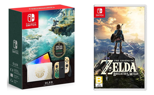 Nintendo Switch Oled The Legend Ofzelda Y Juego Zelda Breath Color Blanco