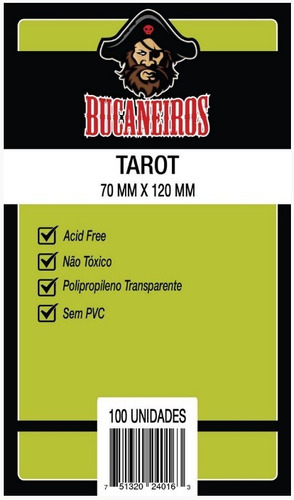 Sleeves Bucaneiros 70 X 120 Mm Pacote C/100 (tarot)