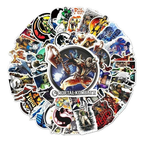 Mortal Kombat - Set De 50 Stickers / Calcomanias / Pegatinas