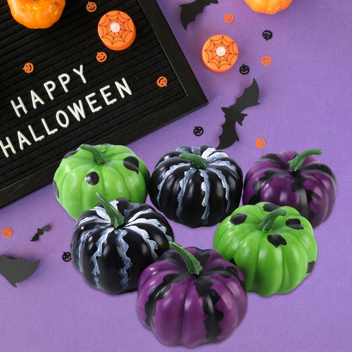 6 Piezas De Calabazas Artificiales Falsas Modelo De Mesa