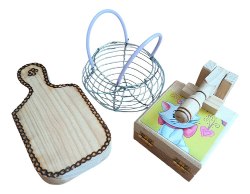 Mini Juguete Set Madera Tradicional Vintage Didáctico 3 Pzs
