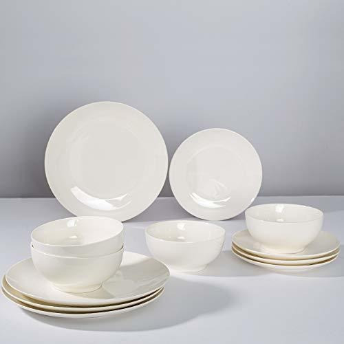 Essentials Juego Vajilla Para 4 Plato Porcelana Duradera