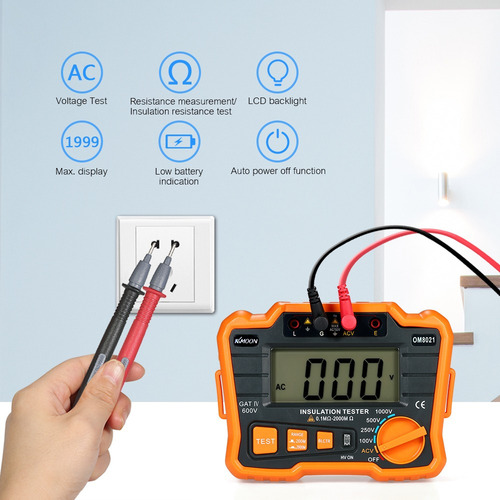 Probador De Resistencia Megger Tester Retroiluminación Con M
