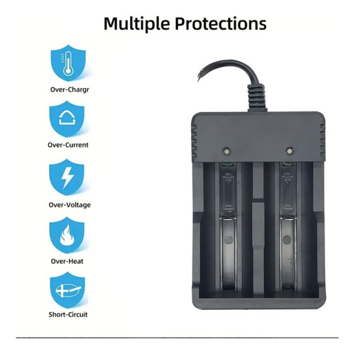 Cargador De Pilas Recargables Usb Litio 18650 21700 Aa Aaa