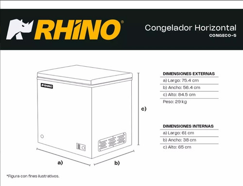 Congelador Horizontal Rhino Congeco-5 Gallo