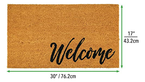 Tapete Rectangular De Fibra De Coco Natural Welcome