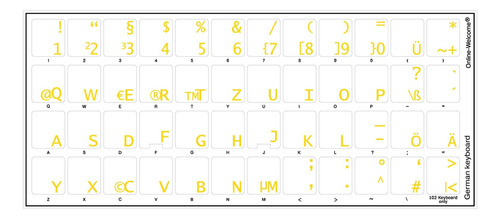 Pegatinas De Teclado Alemán Con Fondo Transparente Con Letra