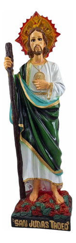 San Judas Tadeo Majestuoso 66 Cm - Rosas En Base + Oracion