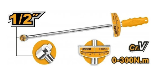 Torcometro 1/2 300nm Cr-v Ingco Hptw300n1 Ferreteria K37