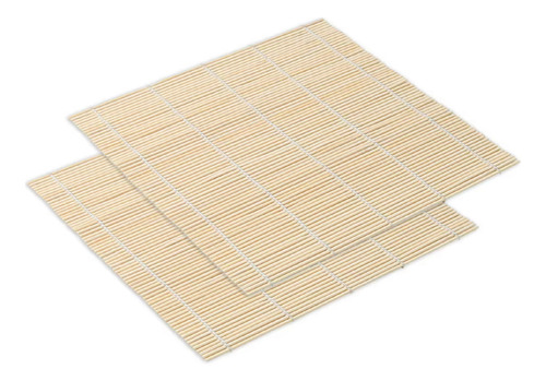 Pack 2 Esterilla Roll Maki Bambú Sushi Gimbap Makisu 24x24cm