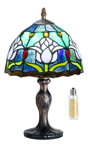 Miaoke Tiffany - Lámpara De Mesa De Vitral, Hecha A Mano, Lá
