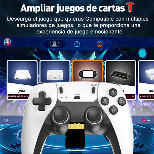 Joystick de controle sem fio 4k cor branca