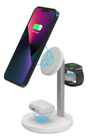 Cargador Iphone Apple Watch Airpods 3 En 1 Wireless Inpro Blanco