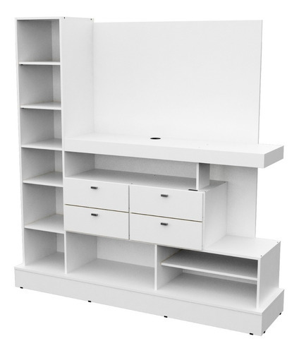 Modular Moderno Tv Mueble Vajillero Lcd Rack Led 32 40 50 55 Color Blanco