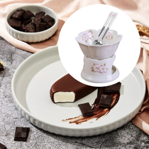 Olla Para Fondue , Olla Para Derretir , Cuenco Olla Blanca