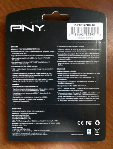 Pen Drive Usb Pny 512gb - Import. Melhor Que Corsair Sandisk