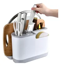Comprar Organizador De Cocina Porta Cuchillos Cubiertos Tapas Gris Gris