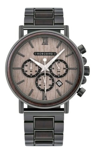 Reloj De Madera Bobo Bird Original Negro Con Café Y Gris