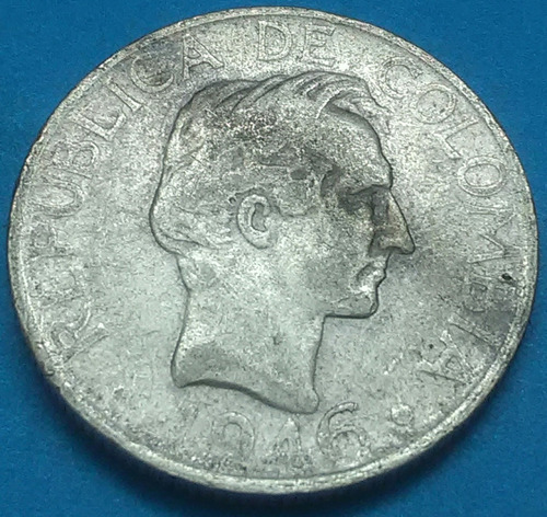 Colombia Moneda 20 Centavos Plata 1946