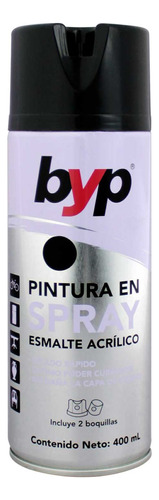 Pintura Aerosol Byp Esmalte Acrílico Negro Alta Temperatura 