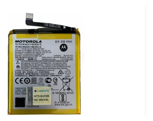 Flex Carga Bateira Compatív Moto One Vision One Action Kr40