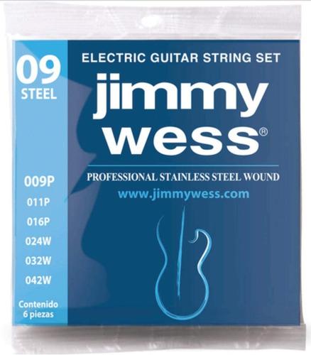 Cuerdas Jimmy Wess Guitarra Eléctrica 09-42 Acero