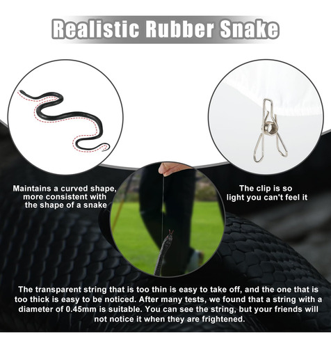 Serpiente De Goma Con Clip De Cuerda Para Bromas