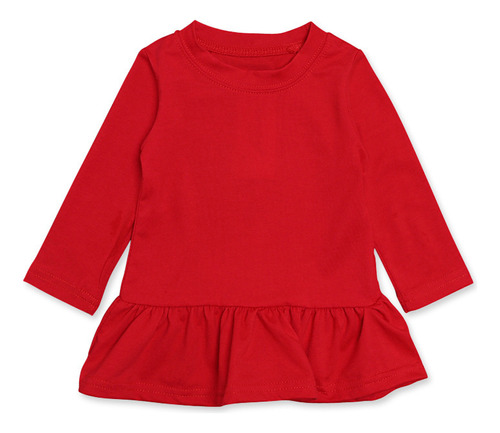 Vestido De Manga Larga Para Niñas Blusa Roja 0 - 2 Años