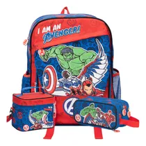 Comprar Kit Mochila Avengers Oficio Rojo Lonchera Cartuchera Marvel