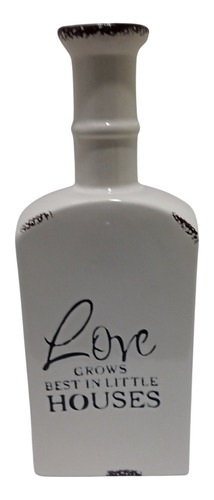 Botella Decorativa De Ceramica Love