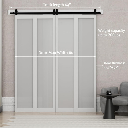 Kit De Herrajes Para Puerta De Granero Plegable De 60 Pulgad