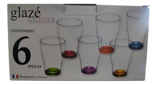 Glaze Absolute Dof Vaso De Vidrio Pack 6 Piezas Fondo De Col Transparente Fondo De Colores