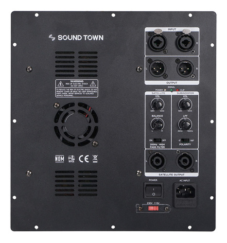 Sound Town Amplificador De Placa Clase D Para Gabinetes De S