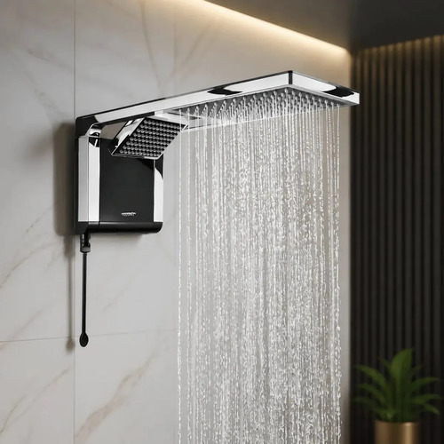 Chuveiro Eletrônico Lorenzetti Acqua Duo Ultra Preto/Cromado Parede 7800W