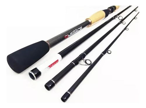 Caña Baitcast Tech Tackle Quattro 7' 10-20 Lb Grafito 4tr Color Negro