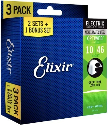 Pack 3 Elixir Guitarra 10/46 Optiweb  Original Promo