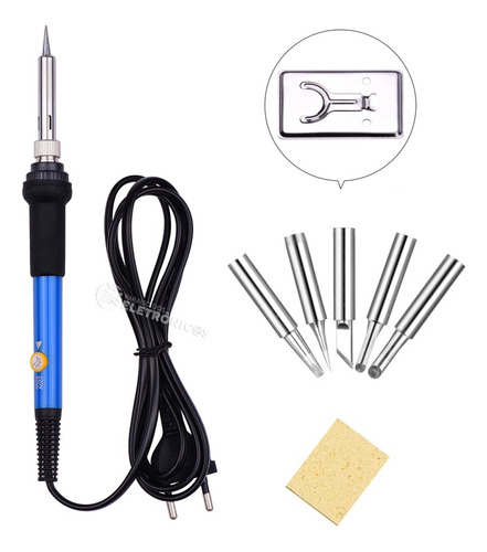 Ferro De Solda Regulagem + Estanho Temperatura 60w 6 Pontas