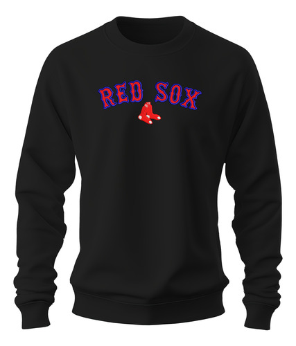 Sudadera Sweater Bordada Boston Medias Rojas Logo Texto B