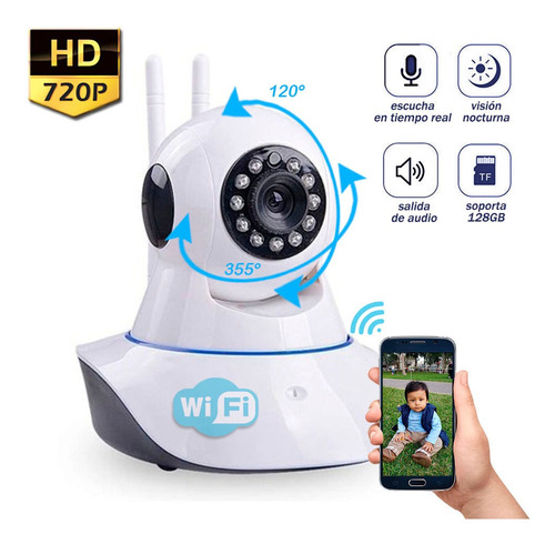 Cámara Robótica Hd Wifi Ip Visión Nocturna 128gb P2p Oferta