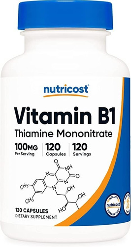 Original Nutricost B1 Tiamina, 500mg, 120cap, Thiamine Monon