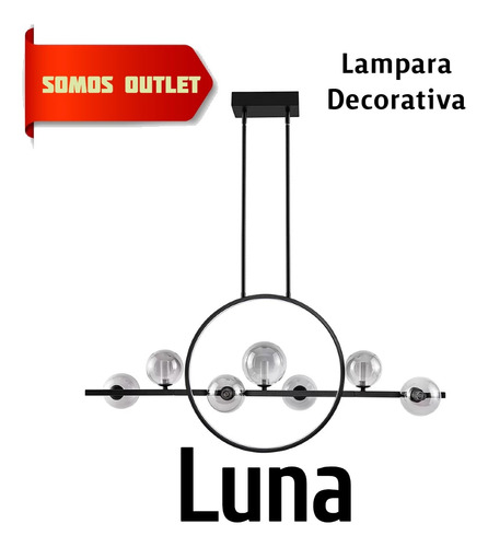Lámpara Colgante De 7 Luces Marca Ruee Modelo Luna Original