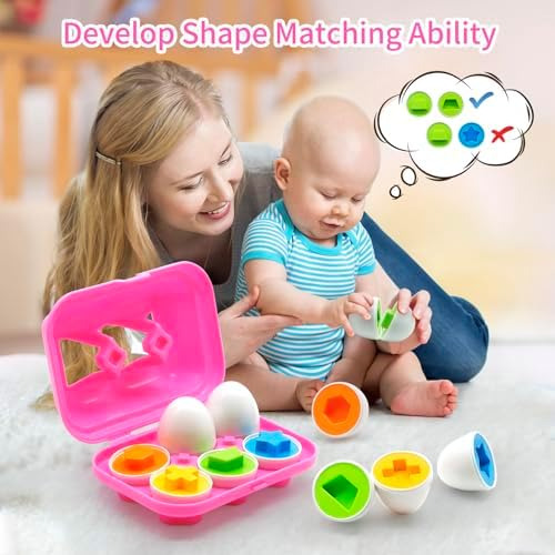 Moontoy Huevos A Juego Con Formas De Colores Para Niños Pequ