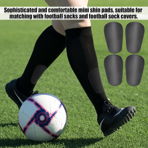 2 Pares Mini Espinilleras De Fútbol Protector Deportes G Negro