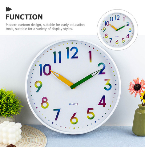 Reloj De Pared Infantil Fácil De Leer, Silencioso, No Hace T